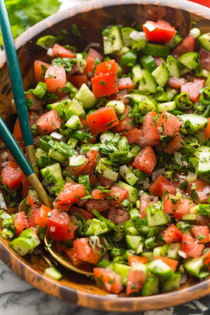 Shirazi Salad in a bowl