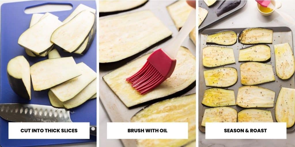 eggplant preparation collage
