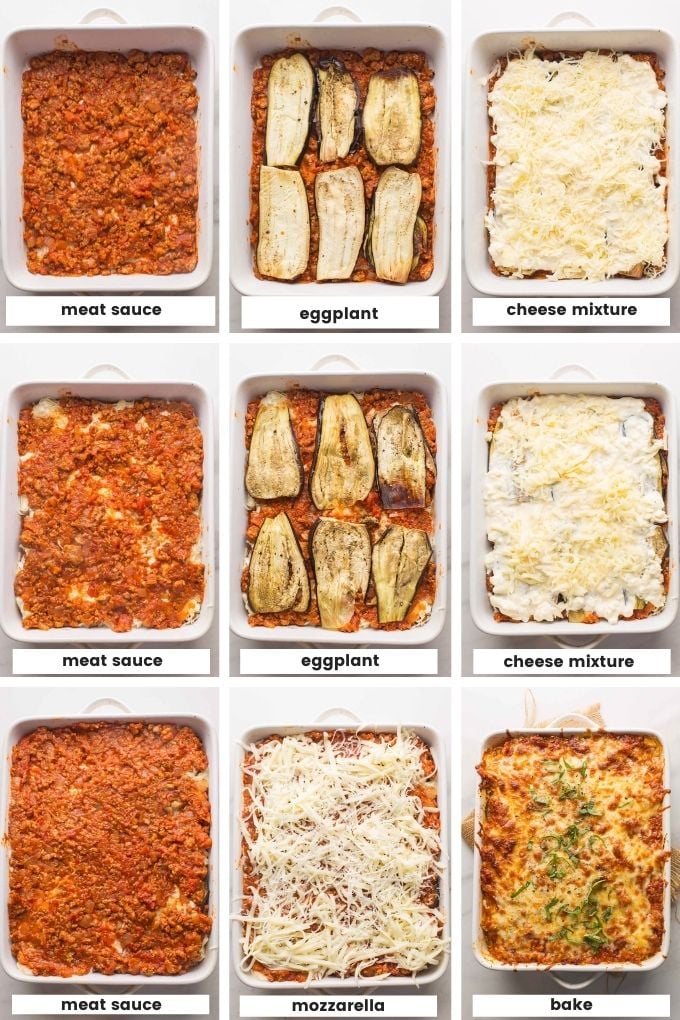 lasagna assembly collage