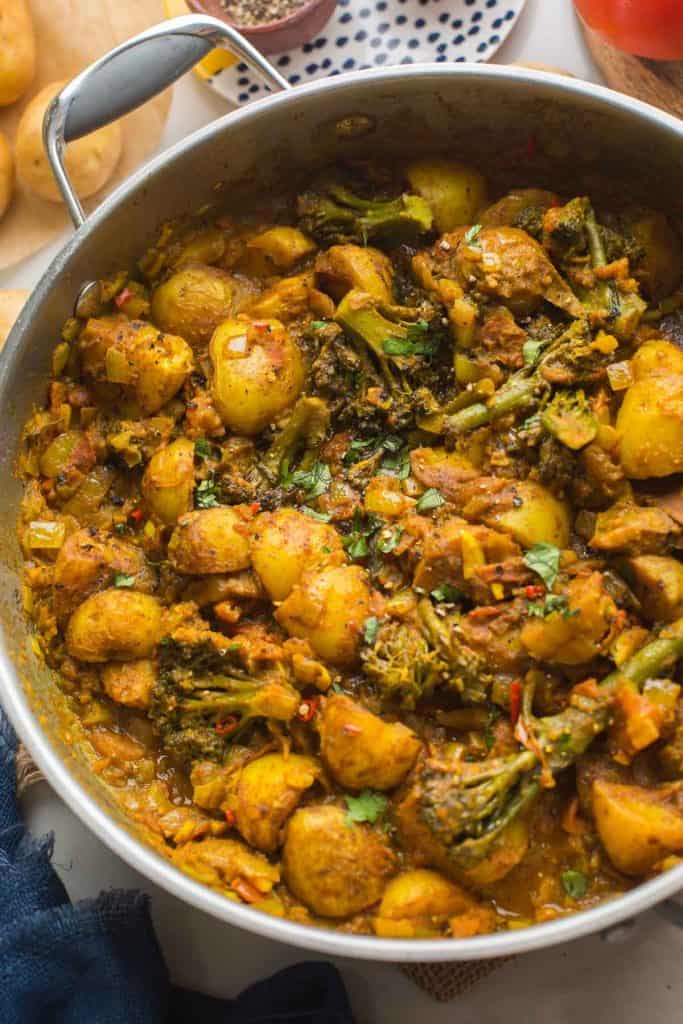 up close picture of the aloo curry