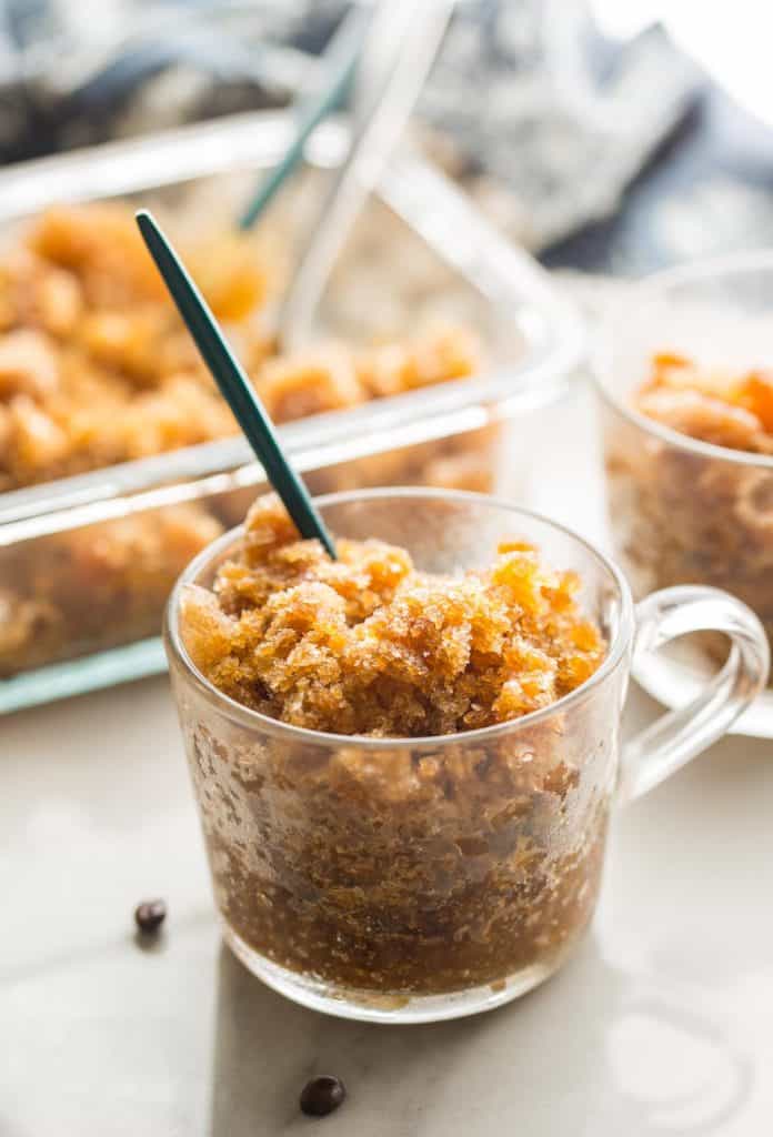 a couple of coffee granitas in mugs