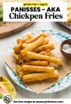 panisses (chickpea fries) pinterest graphic