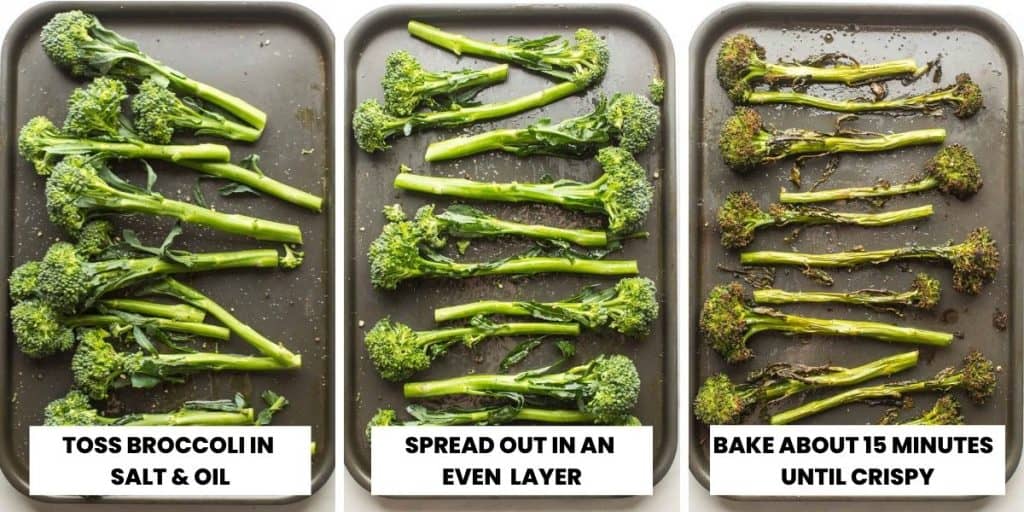 how to make roasted tenderstem broccoli collage
