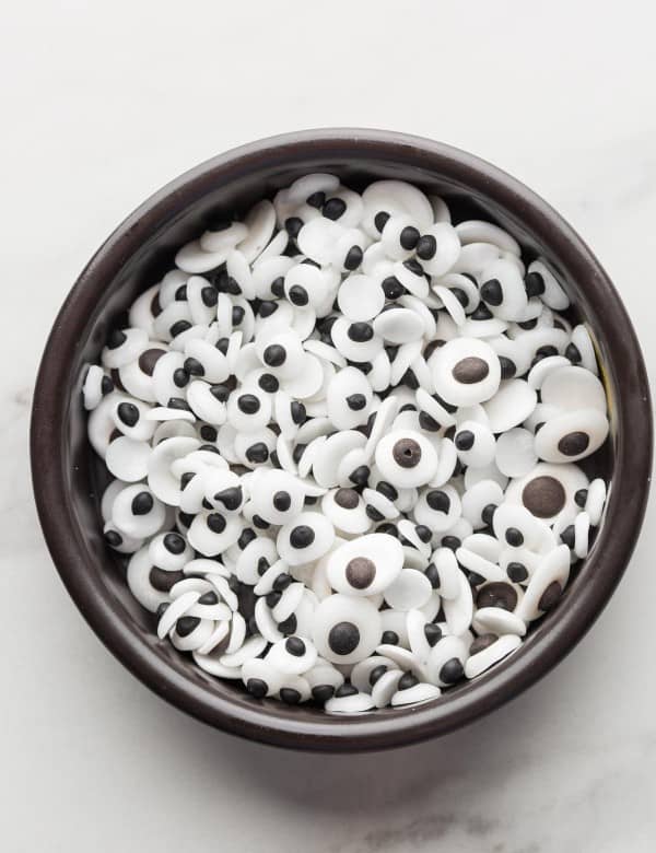 homemade Edible Googly Eyes in a small bowl
