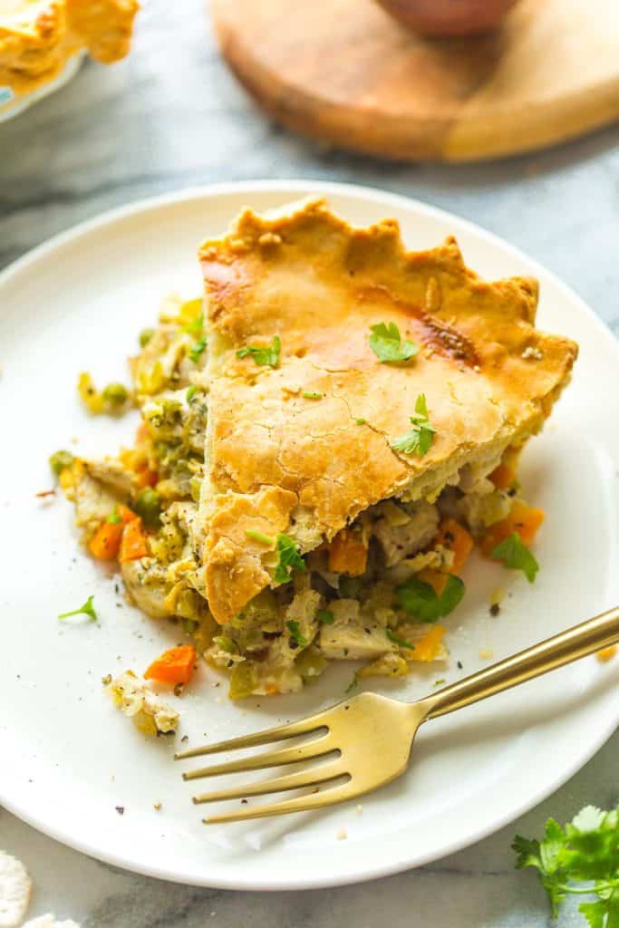 Gluten Free Chicken Pot Pie slice