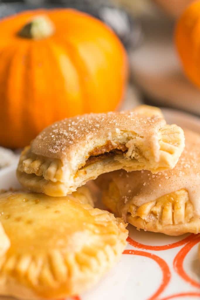 Gluten Free Pumpkin Pop Tarts with a bite taken out