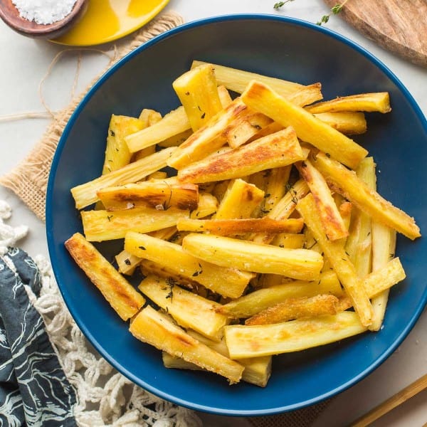 Honey Roast Parsnips in serving bowl