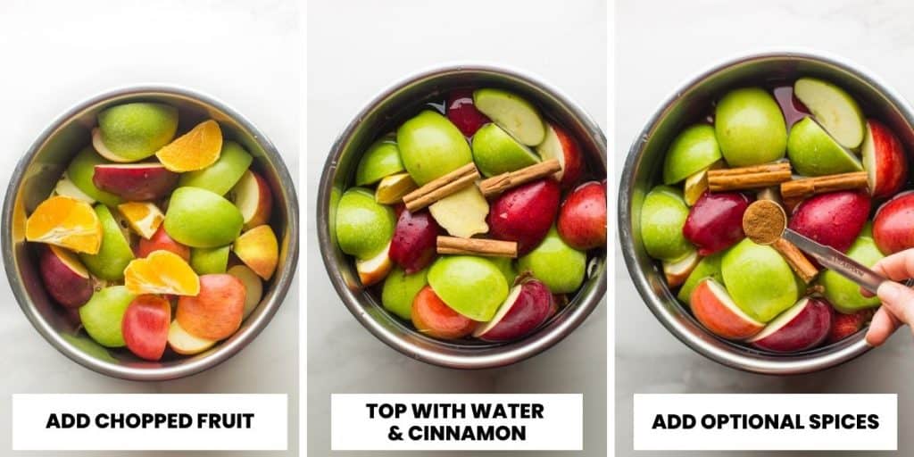 instant pot apple cider collage