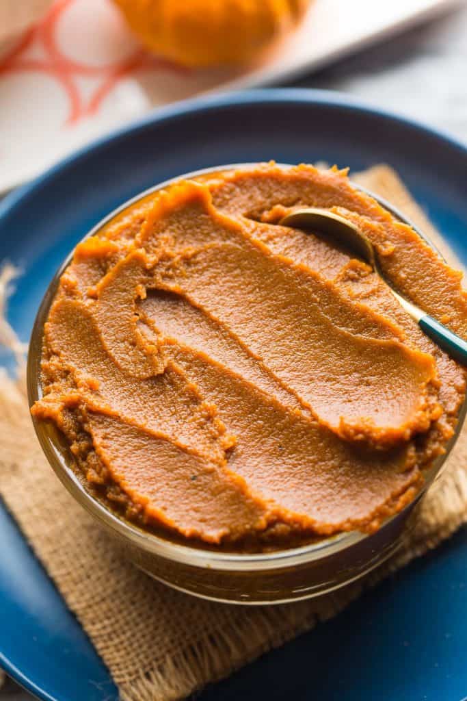 pumpkin butter in bowl on plate