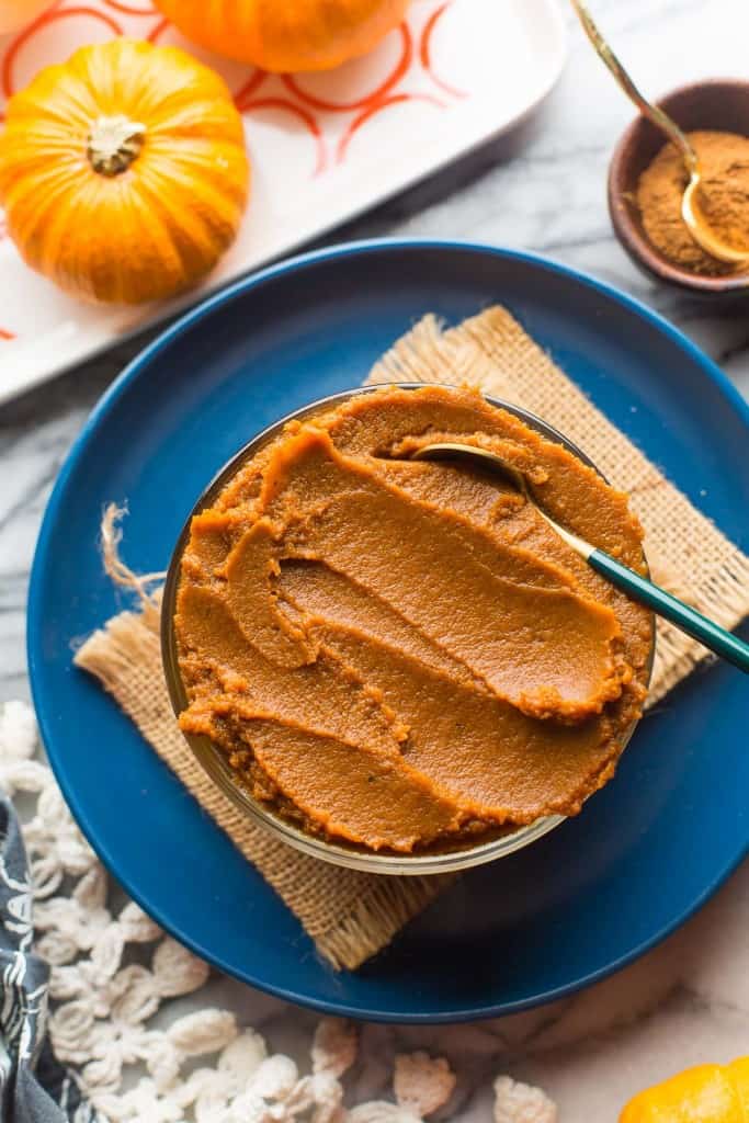 pumpkin butter in bowl on plate