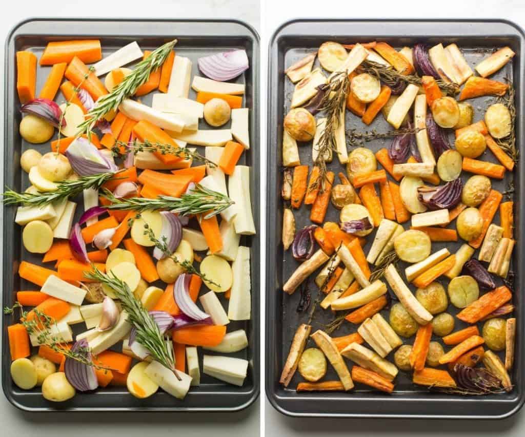 Roasted Root Vegetables collage