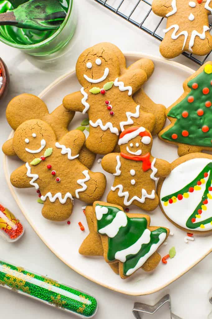 decorated gingerbread cookies on a plate