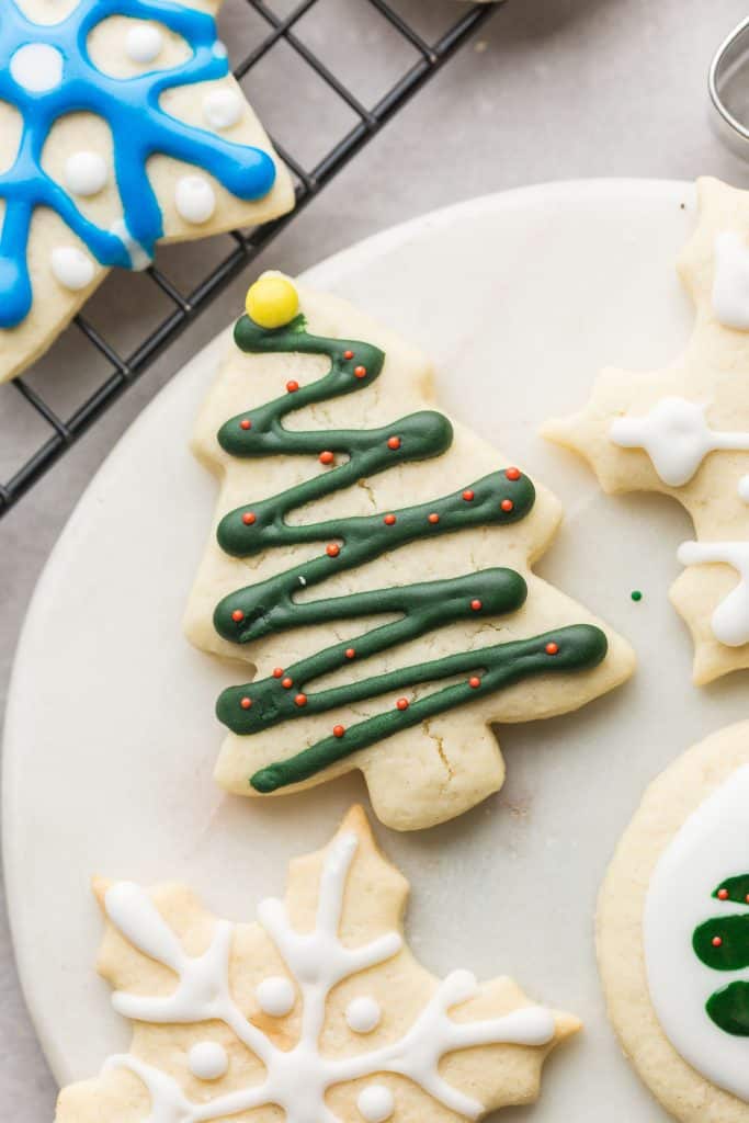 christmas tree shaped Gluten Free Sugar Cookie