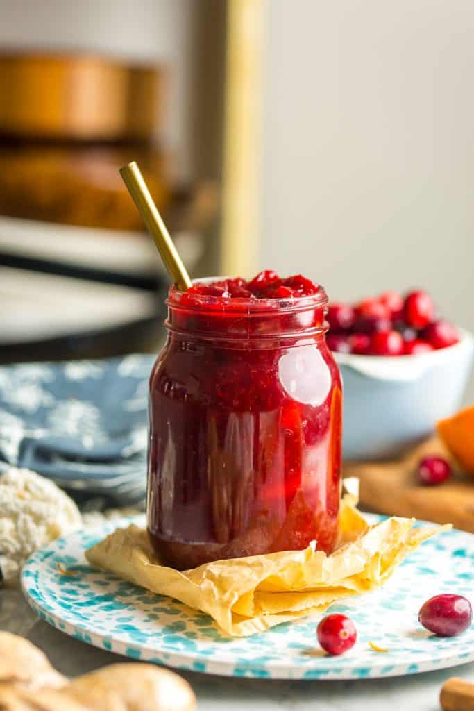 Apple Cranberry Sauce in a jar