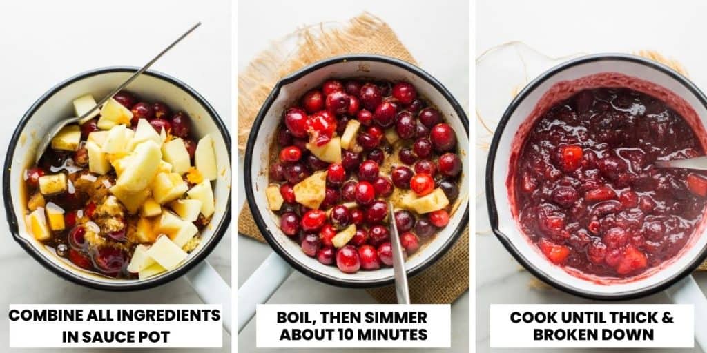 how to collage on making Apple Cranberry Sauce