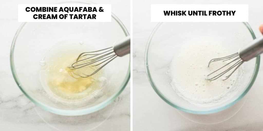 aquafaba egg replacement collage