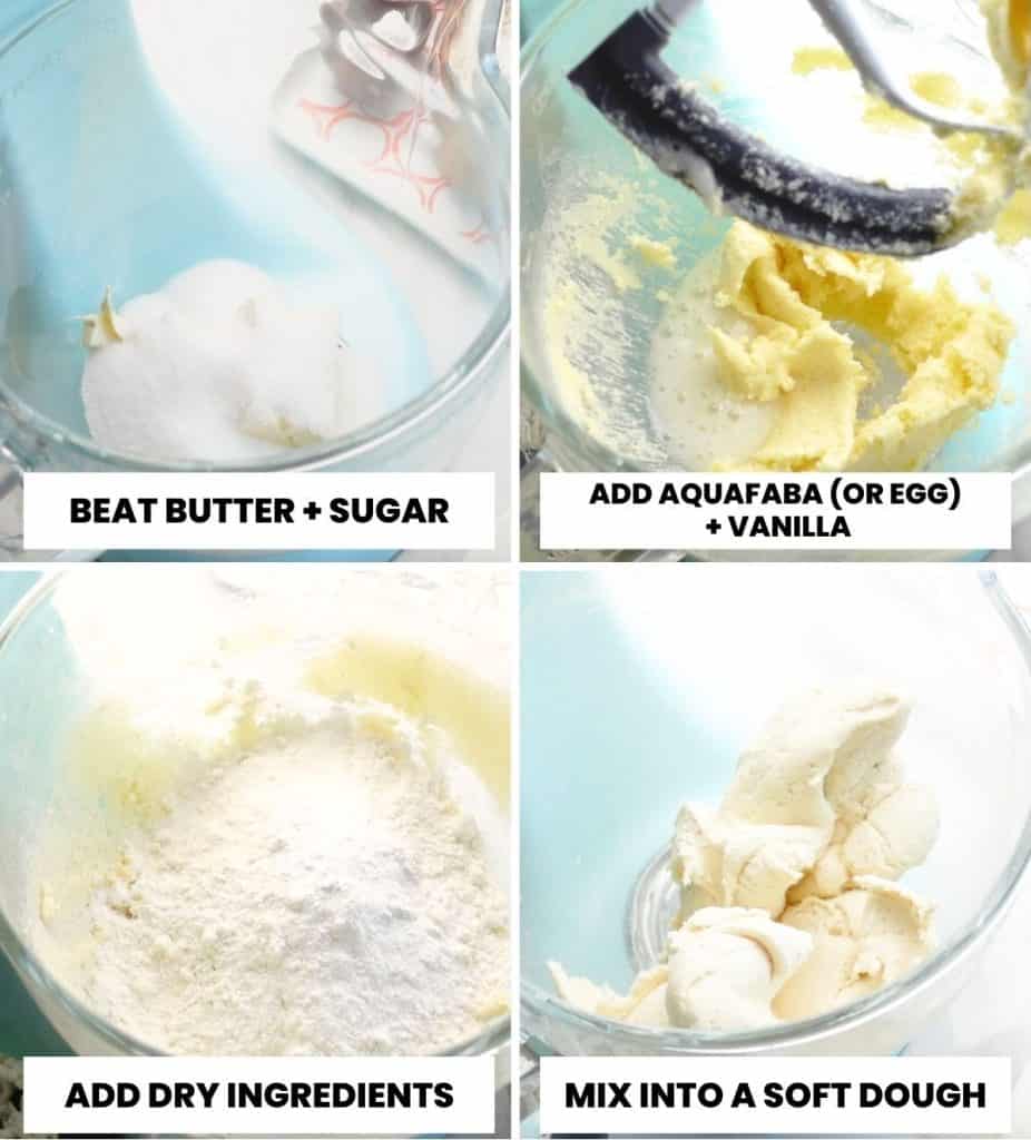 Gluten Free Sugar Cookie dough preparation collage