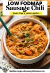 low fodmap sausage chili pinterest