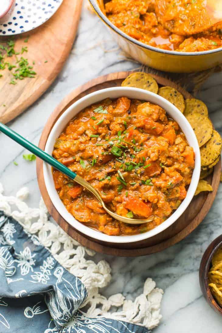 Low FODMAP Chili with Pumpkin & Sausage A Saucy Kitchen