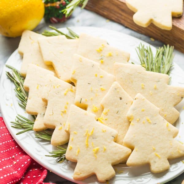 christmas tree cookies on a plate