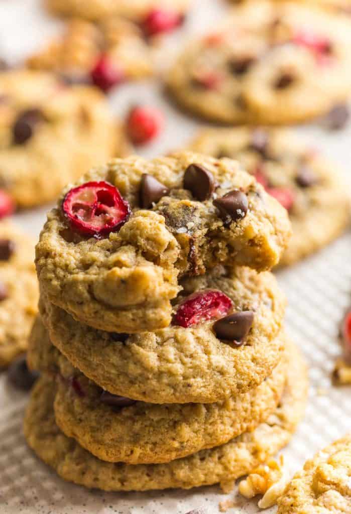 small stack of Cranberry Oatmeal Cookies 