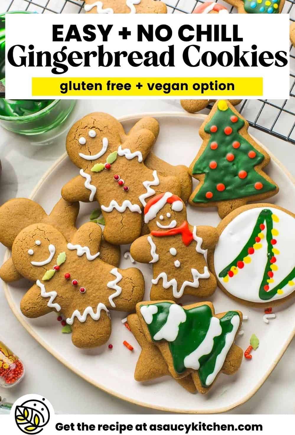 Gluten Free Gingerbread Cookies Vegan Option (No Chill) A Saucy Kitchen