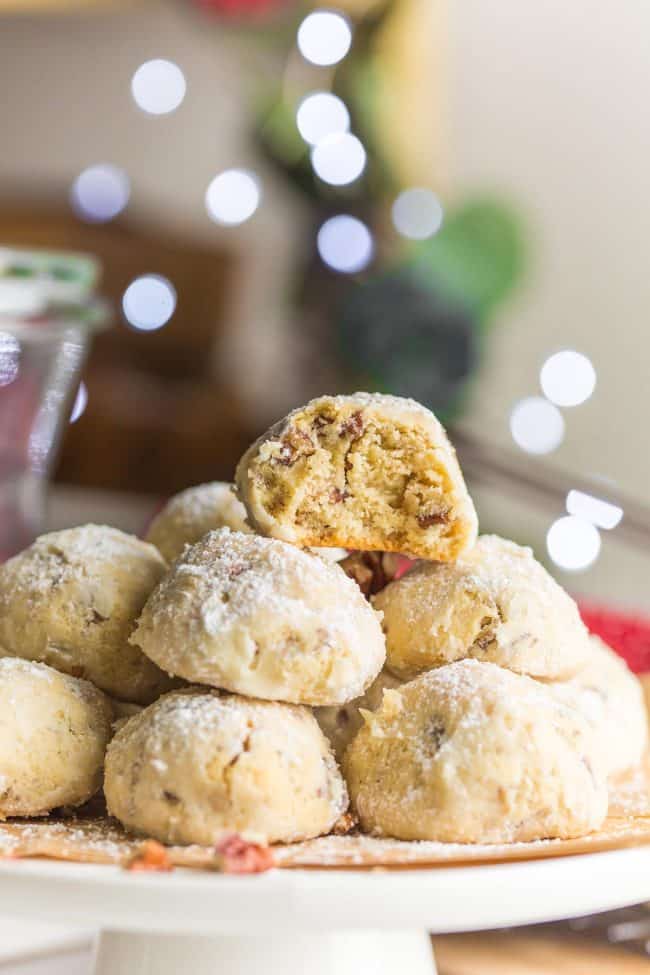 Buttered Pecan Meltaways with Almond Flour (Snowball Cookies) A Saucy
