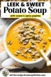 leek and sweet potato soup pinterest graphic