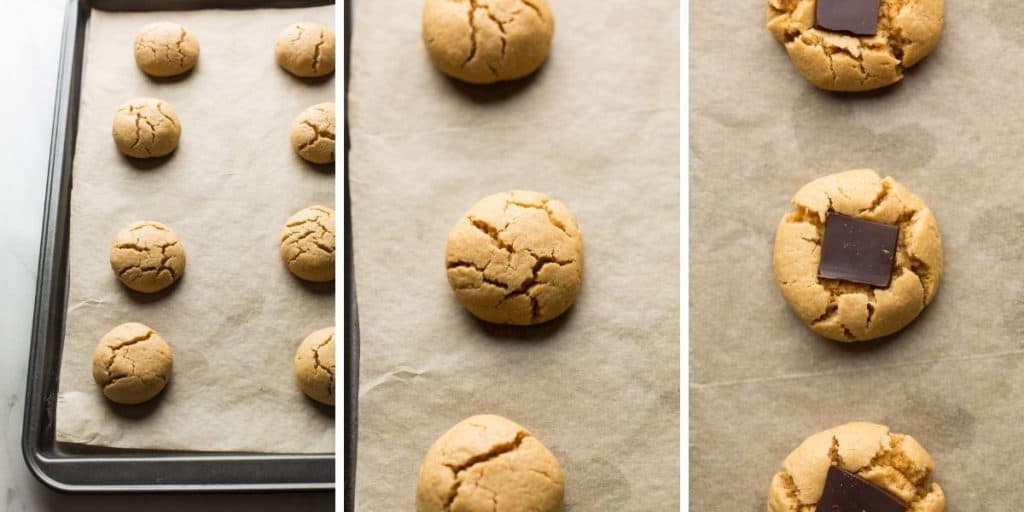 Gluten Free Peanut Butter Blossoms baking collage
