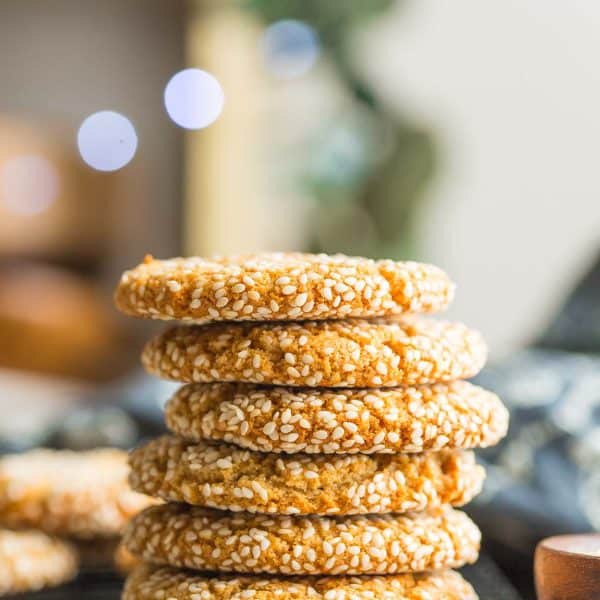 a stack of Tahini Cookies