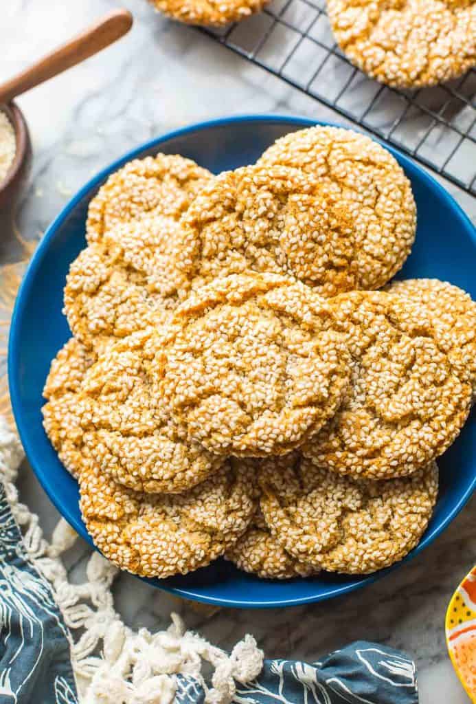 Tahini Cookies on a plate