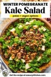 winter kale salad pinterest image with paleo and vegan options