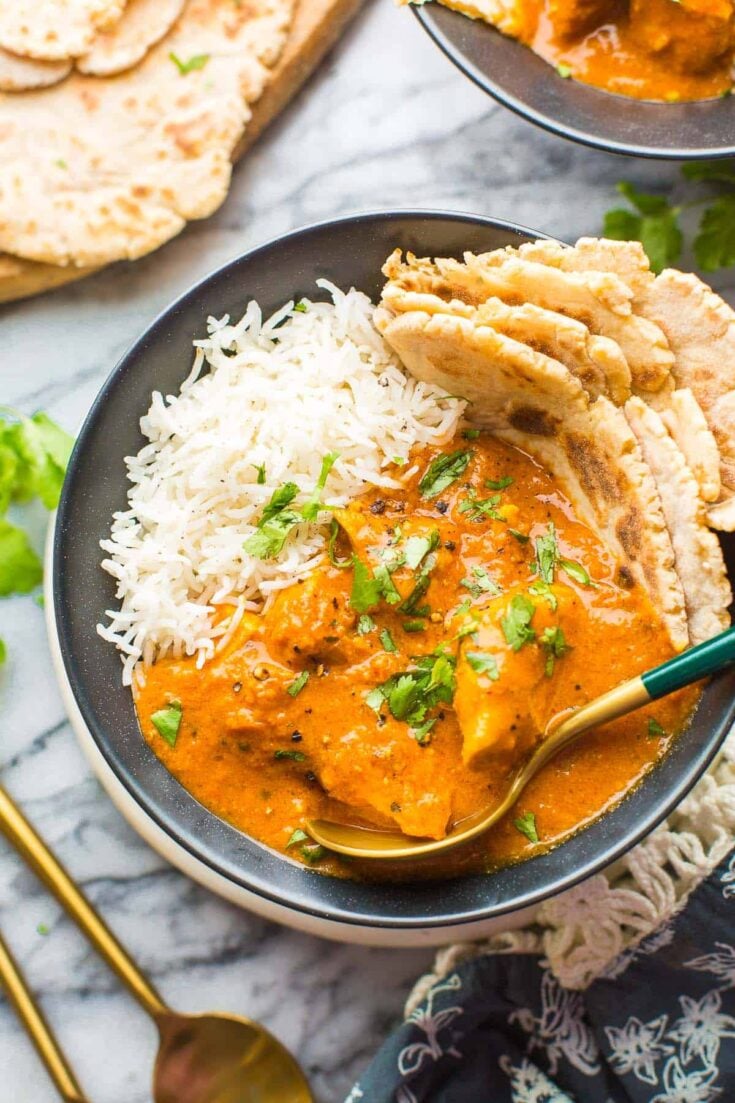 dairy free butter chicken in a bowl