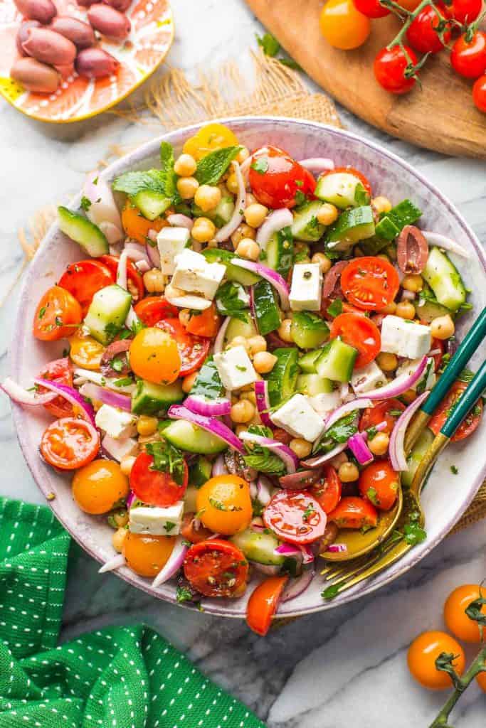 Greek Chickpea Salad with feta
