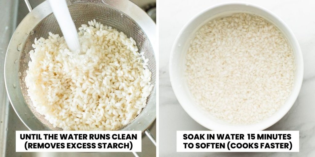 rice preparation collage