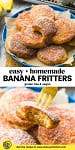 homemade banana fritters pinterest image