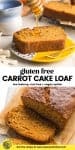gluten free carrot cake loaf pin image