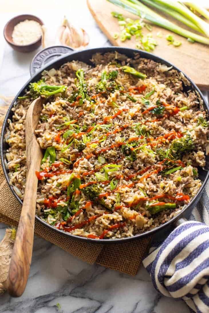One Pot Ground Beef and Broccoli with Rice A Saucy Kitchen