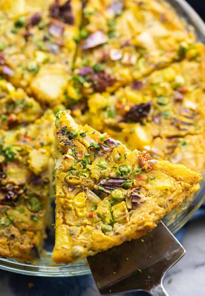vegan quiche slice