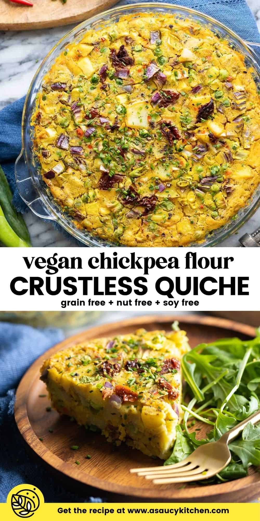 Crustless Vegan Quiche (Soy Free) - A Saucy Kitchen