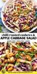 Chilli Roasted Cashews and Apple Red Cabbage Salad pinterest image with title
