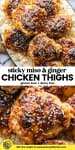 sticky miso & ginger chicken thighs pinterest image