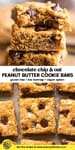 Peanut Butter Cookie Bars with Oats (GF + Vegan Option) pinterest image with the title