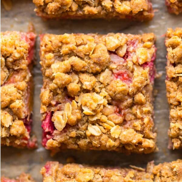 Strawberry Rhubarb Bars up close