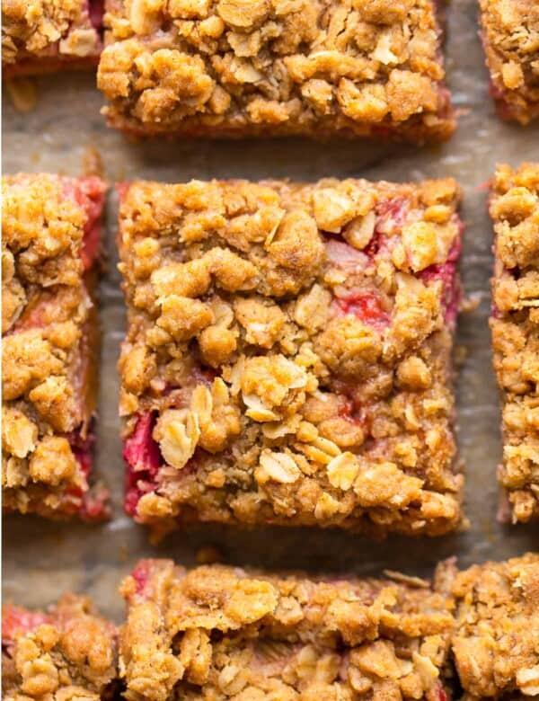 Strawberry Rhubarb Bars up close