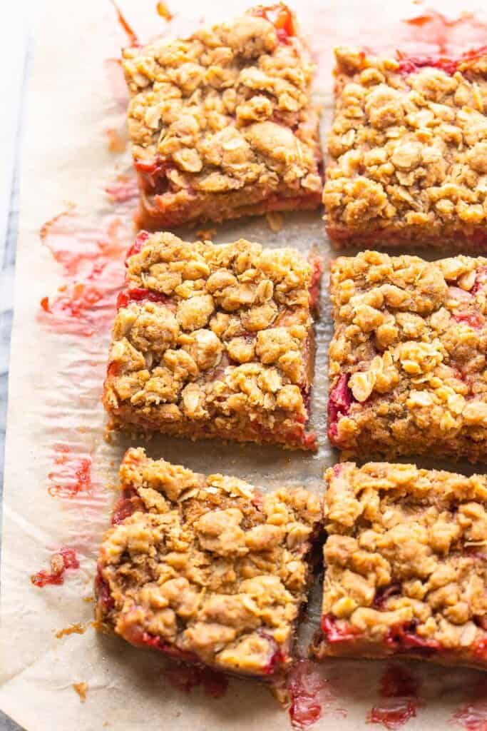 Strawberry Rhubarb Bars  fresh fresh strawberries and diced rhubarb