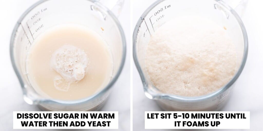 yeast collage - before and after and after activation