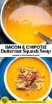 Bacon & Chipotle Instant Pot Butternut Squash Soup pin image