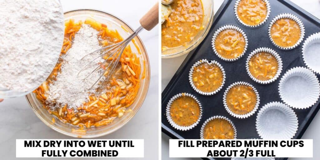 muffin preparation collage