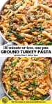 one pot ground turkey pasta pinterest image